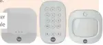  ??  ?? Sync smart home alarm starter kit, around £229.99, Yale