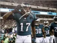  ?? PATRICK SEMANSKY — THE ASSOCIATED PRESS ?? Alshon Jeffery didn’t have 1,000 yards receiving – none of his teammates did either – making the Eagles the first team since 1990 to reach the Super Bowl with such offensive balance.