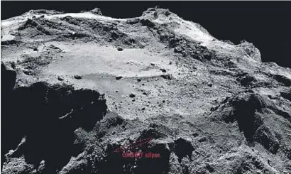  ?? ESA ?? Philae se encuentra en (o cerca de) una elipse de 160 metros de longitud por 16 de anchura