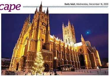  ??  ?? A gift: Canterbury Cathedral is offering free tickets to Christmas Day services