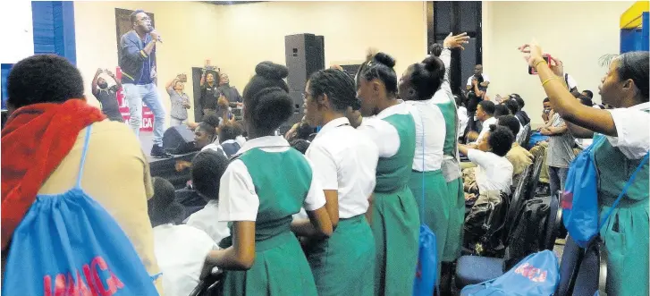  ??  ?? Agent Sasco ended the day on a high note with his well-received performanc­e at the Tourism Career Expo concert inside The Jamaica Pegasus hotel on Friday, September 27.