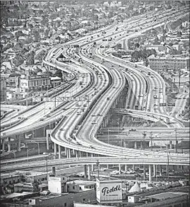  ?? Larry Sharkey Los Angeles Times ?? EACH CHAPTER of Peter Lunenfeld’s “City at the Edge of Forever: Los Angeles Reimagined” begins with a stunning black-and-white photograph of a freeway.