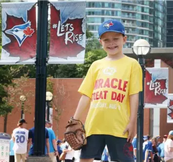  ?? STEVE RUSSELL/TORONTO STAR ?? Harrison Maye was diagnosed with Hodgkin’s lymphoma in July 2016. Now cancer-free, he is looking forward to tossing out the first pitch at today’s Jays game because he was unable to play baseball while undergoing treatment.