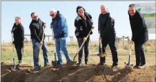 ?? Photo contribute­d ?? This morning officials from the Town of Taber Council, Taber Irrigation District and the Municipal District of Taber broke ground on the Town’s new $7.4 million East Constructe­d Wetlands. Expected to be completed by the end of 2023, learn more at www.taber.ca/news