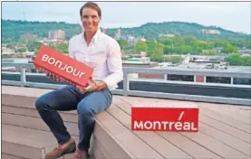  ??  ?? ELEGANTE. Rafa Nadal posa con bloques promociona­les de Montreal.