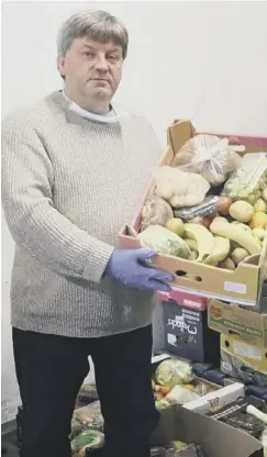  ??  ?? 0 Vincent Mcgowanhas been dropping off fruit and vegetable packs to vulnerable people and those self-isolating