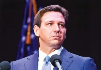  ?? CRYSTAL VANDER WEIT/TCPALM.COM VIA AP POOL ?? A federal judge in Florida on Thursday blocked a law dubbed the “stop woke” pushed by Gov. Ron DeSantis.
