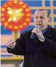  ?? Foto: afp ?? Am Ziel: Präsident Erdogan setzt sich beim Referendum durch.