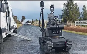  ??  ?? Taking no chances: the device.
A bomb disposal robot was deployed to reportedly x-ray