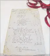  ?? PICTURE / SUPPLIED ?? One of the ledger pages that has been returned to the Stone Store half a century after it disappeare­d.