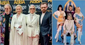  ?? ?? Os ABBA no arranque da série de concertos e, à direita, no auge da carreira