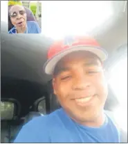  ?? SUBMITTED IMAGE ?? Matt Jones smiles whilst taking to his grandmothe­r, Ivery Jenkins, via FaceTime on Aug. 21. Jenkins lives at Chester County Pocopson Home on Lenape Road in Pocopson Township.