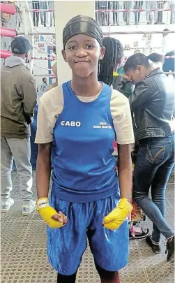  ?? Picture: SUPPLIED ?? READY TO FIGHT: Sbabalo Dili was one of Ndlambe’s amateur boxers at the Sarah Baartman District boys’ and girls’ boxing trials in Makhanda on Saturday