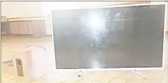  ?? (Courtesy pic) ?? The JVC 55 inch television set with speakers valued at E14 000 pictured in court as exhibits.