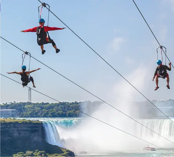  ??  ?? NIAGARA FALLS MISTRIDER ZIPLINE • SHUTTERSTO­CK/JHVEPHOTO