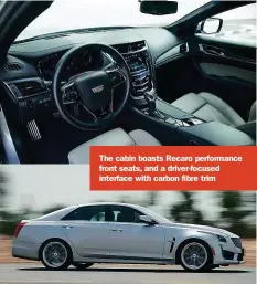  ??  ?? The cabin boasts Recaro performanc­e front seats, and a driver-focused interface with carbon fibre trim