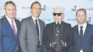  ??  ?? Todd Cowan, Jordan Dermer, Karl Lagerfeld and Peter Freed attend the
Karl Lagerfeld at the Art Shoppe Lofts + Condos opening