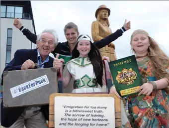  ??  ?? Monika Dukarska, (who is aspiring to qualify for the Olympics), Caitlin Horgan, Puck Fair Queen and Pupil in Scoil Mhuire, Killorglin, Lady in Waiting Sue Eyers and Declan Mangan, Chair of Puck Fair launching this year’s festival.