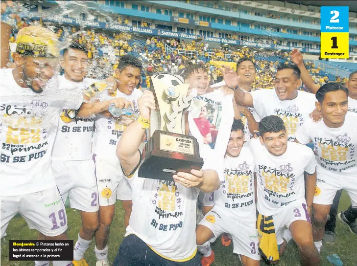  ??  ?? Benjamín. El Platense luchó en las últimas temporadas y al fin logró el ascenso a la primera.