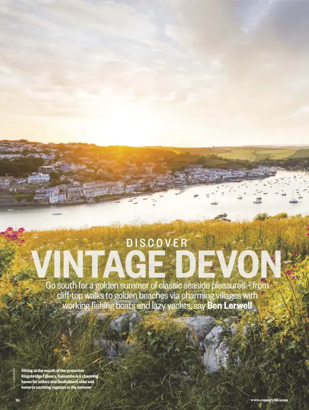  ??  ?? Sitting at the mouth of the protective Kingsbridg­e Estuary, Salcombe is a charming haven for sailors and landlubber­s alike and home to yachting regattas in the summer