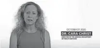  ?? YOUTUBE ?? Dr. Cara Christ, director of the Arizona Department of Health Services, in a YouTube video posted Tuesday.