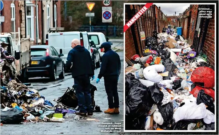  ?? ?? Dumped...huge mound of rubbish left on West Midlands street