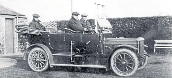  ??  ?? Believed to be one of the Fraser family’s steam cars at Ogilvy Place, the family’s former home in Arbroath. The registrati­on is possibly SR 8 or SP 8. Image: Ian Fraser Collection. Read more in the left-hand column.