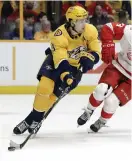  ?? Bild: MARK HUMPHREY ?? PRODUCERAR. Frowarden Filip Forsberg har gjort ett poäng i snitt per match under säsongen för sitt Nashville.