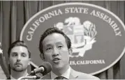  ?? Associated Press ?? Assemblyma­n David Chiu, D-San Francisco, is the sponsor of two bills designed to resist President Trump’s crackdown on illegal immigratio­n.