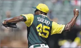  ?? BEN MARGOT — ASSOCIATED PRESS ?? A’s pitcher Jharel Cotton recorded his second-consecutiv­e strong start on Sunday.