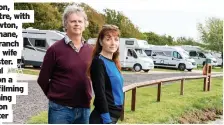  ?? And Webster ?? and Paul’s wife Suki Webster. Right, Paul and Suki on a campsite filming Motorhomin­g with Merton