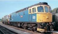  ?? Commons (CC BY 2.0) Steve Knight/Creative ?? During its time in BR service No. 33052 Ashford is pictured in the company of classmate No. 33008 at Exeter Railfair, an event organised by BR and Network SouthEast at Exeter Riverside Yard, on May 1, 1994.