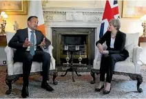  ?? PHOTO: GETTY IMAGES ?? Britain’s Prime Minister Theresa May and Irish Taoiseach Leo Varadkar during talks at 10 Downing Street in London this week.