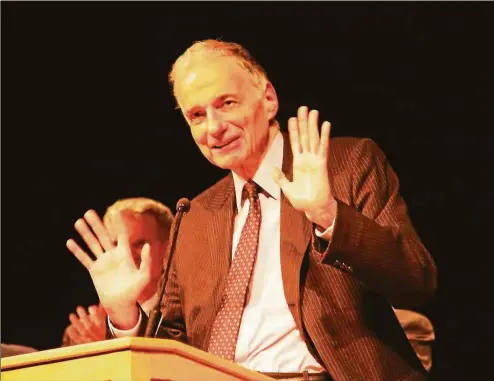 ?? Hearst Connecticu­t Media / File photo ?? Ralph Nader is pictured at the opening of the American Museum of Tort Law in Winsted in September 2015. Also pictured is a “Worst Toys” exhibit at the museum.