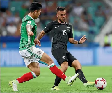  ?? GETTY IMAGES ?? Clayton Lewis, here in action for New Zealand against Mexico in 2017, is looking to resurrect his career at the Wellington Phoenix in the A-league this season.