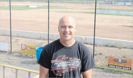  ?? BERND FRANKE THE ST. CATHARINES STANDARD ?? Two years after retiring from racing due to injury, Dave Bitner Jr. is filling his need for speed as president of New Humberston­e Speedway in Port Colborne.