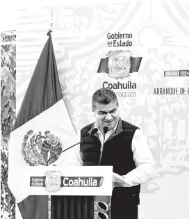  ?? IVÁN SÁNCHEZ ?? Miguel Ángel Riquelme, gobernador de Coahuila.