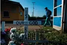  ??  ?? A memorial in Huntington, West Virginia. The city has been portrayed as the epicenter of the opioid crisis. Photograph: Brendan Smialowski/AFP via Getty Images