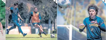  ??  ?? en el volante sensación de la Sub 23 Edwin Rodríguez, quien viene de anotarle un golazo al Tri en la final entrenamie­nto de ayer. (3) Guillermo Ochoa podría ser el portero titular esta noche de copa. 1 2 3