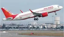  ??  ?? An Air India Airbus A320neo plane takes off in Colomiers, near Toulouse, France. — Reuters