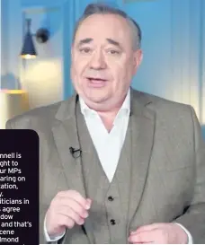  ??  ?? OBSCENE TELLY Salmond presents weekly show on Russian channel RT