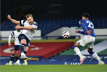  ?? Photo: Eurosport ?? On target… Two goals from Harry Kane gave Tottenham Spurs a 5-0 victory and left Everton in deep relegation trouble.