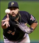  ??  ?? Pedro Alvarez flips the ball to first base for an out in the second inning Friday against the Cardinals in St. Louis.