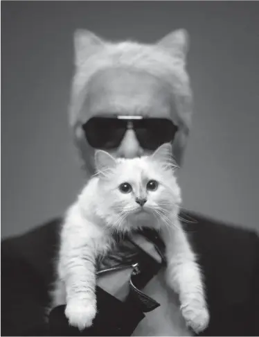  ?? Karl Lagerfeld ?? Karl Lagerfeld liebte seine Katze, Choupette, sie war auch Teil seiner persönlich­en Inszenieru­ng.