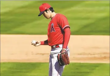  ?? Matt York Associated Press ?? THE ANGELS’ Shohei Ohtani has struck out 14 batters in eight innings and is hitting .600 this spring.