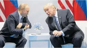  ?? Photo / AP file ?? Russian President Vladimir Putin and US President Donald Trump met at the G20 Summit in Hamburg a year ago.