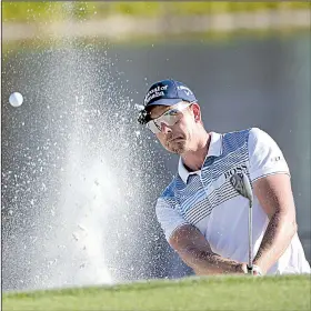  ?? AP/PHELAN M. EBENHACK ?? Henrik Stenson hits out of a bunker onto the 17th green during the third round of the PGA Arnold Palmer Invitation­al on Saturday.