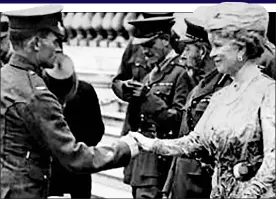  ??  ?? DIVIDED LOYALTIES: Doyle meets Queen Mary at a party for VC recipients