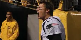  ?? GETTY IMAGES FILE PHOTO ?? Tom Brady reacts as he walks off the field at the conclusion of the New England Patriots’ 27-24 victory over the Pittsburgh Steelers on Sunday.
