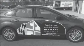  ?? SUBMITTED PHOTOS ?? Twenty-four wrapped cars are advertisin­g the Maryland Mortgage Program around Southern Maryland through June. The cars are expected to wrack up 72,000 miles in total.
